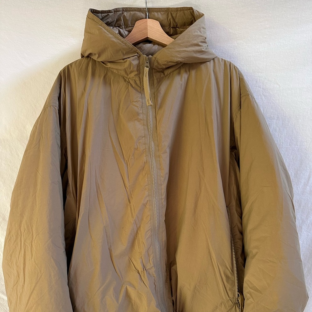 Muji Tan Hooded Puffer Jacket